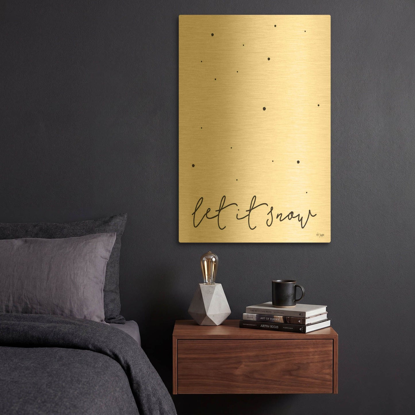 'Let It Snow' By Jaxn Blvd Gold Metal Wall Art