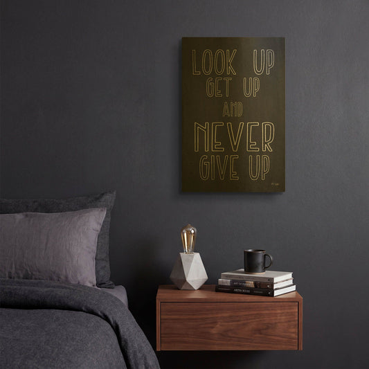 'Never Give Up' By Jaxn Blvd Gold Metal Wall Art