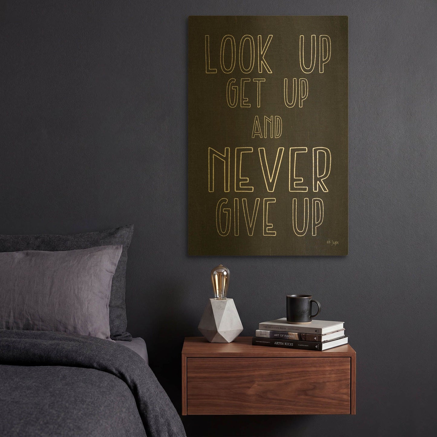 'Never Give Up' By Jaxn Blvd Gold Metal Wall Art