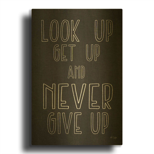 'Never Give Up' By Jaxn Blvd Gold Metal Wall Art