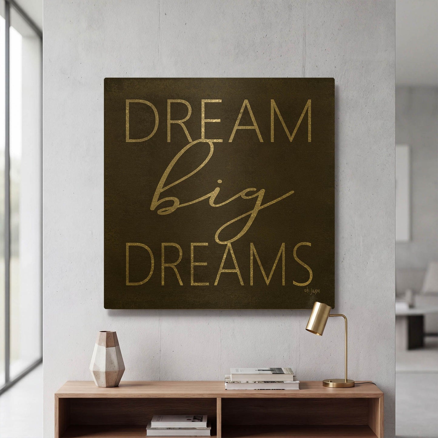 'Dream Big Dreams' By Jaxn Blvd Gold Metal Wall Art