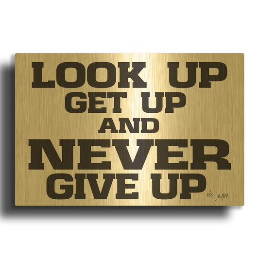 'Never Give Up II' By Jaxn Blvd Gold Metal Wall Art