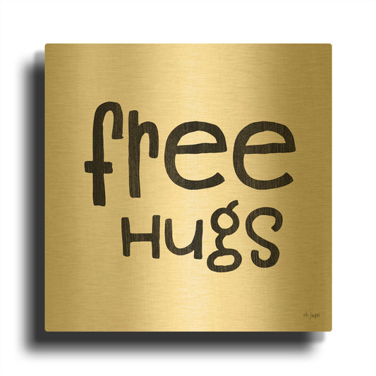 'Free Hugs' By Jaxn Blvd Gold Metal Wall Art
