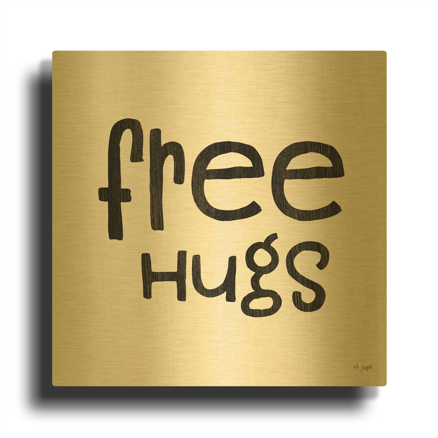'Free Hugs' By Jaxn Blvd Gold Metal Wall Art