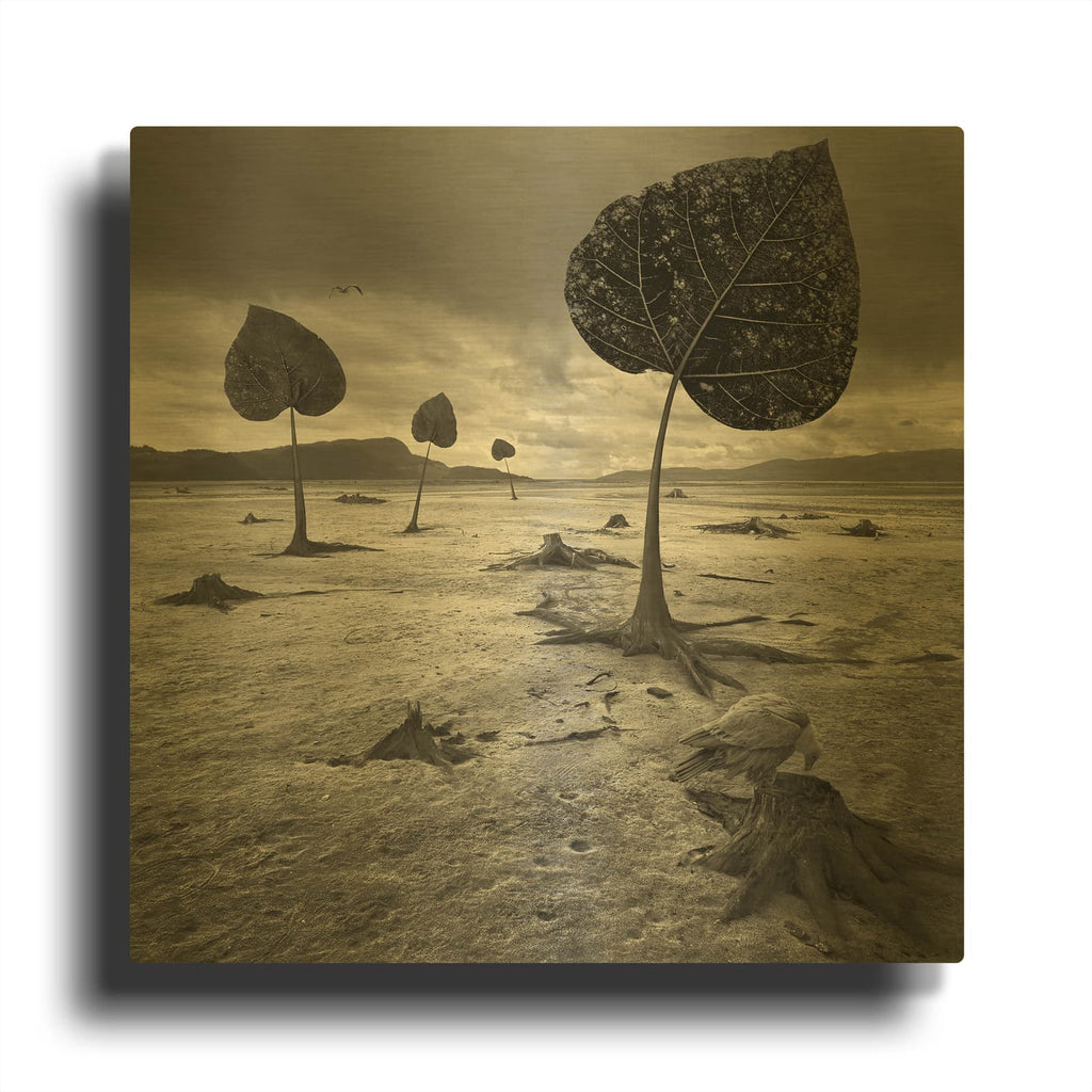 'PostEarth' By Dariusz Klimczak Gold Metal Wall Art