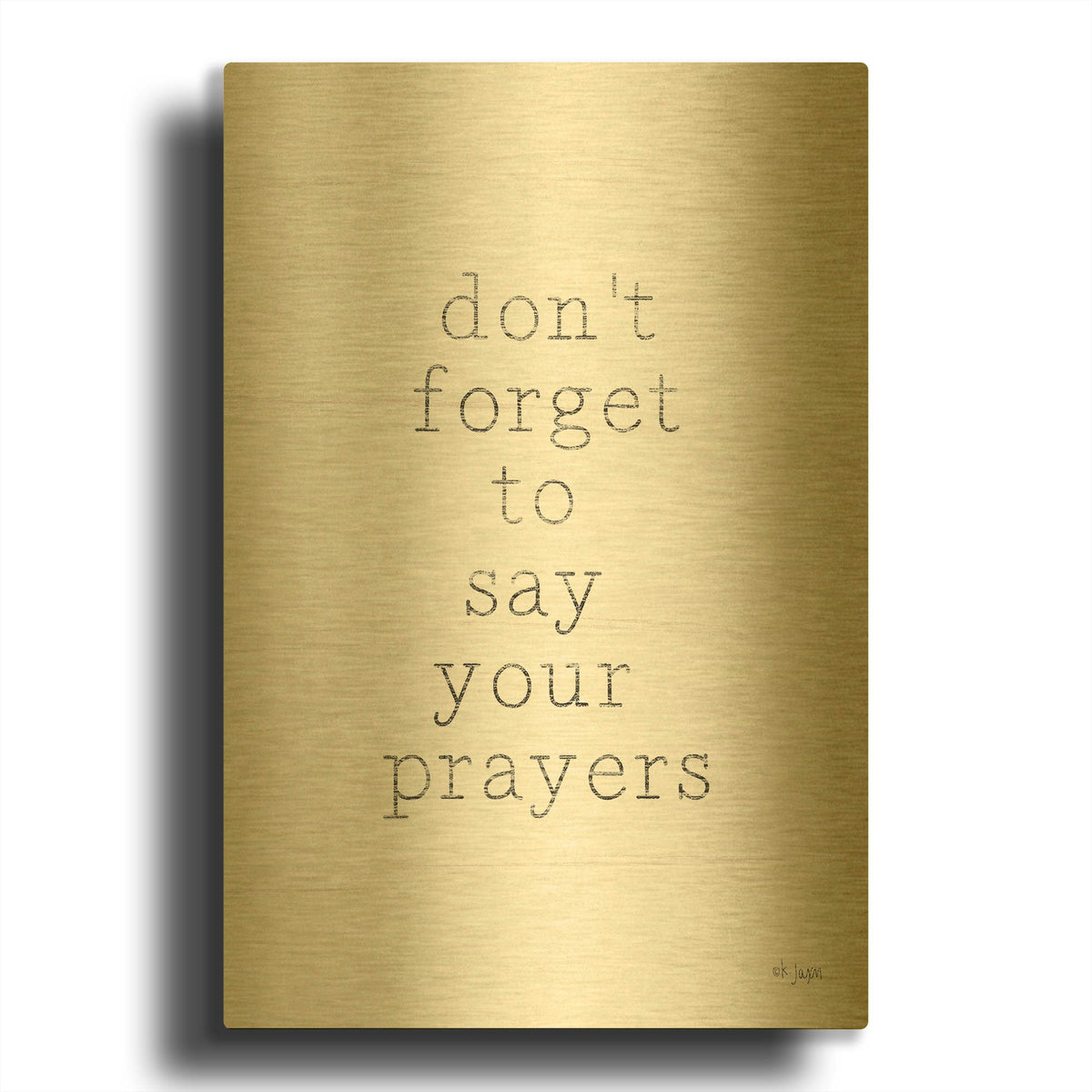 'Say Your Prayers' By Jaxn Blvd Gold Metal Wall Art