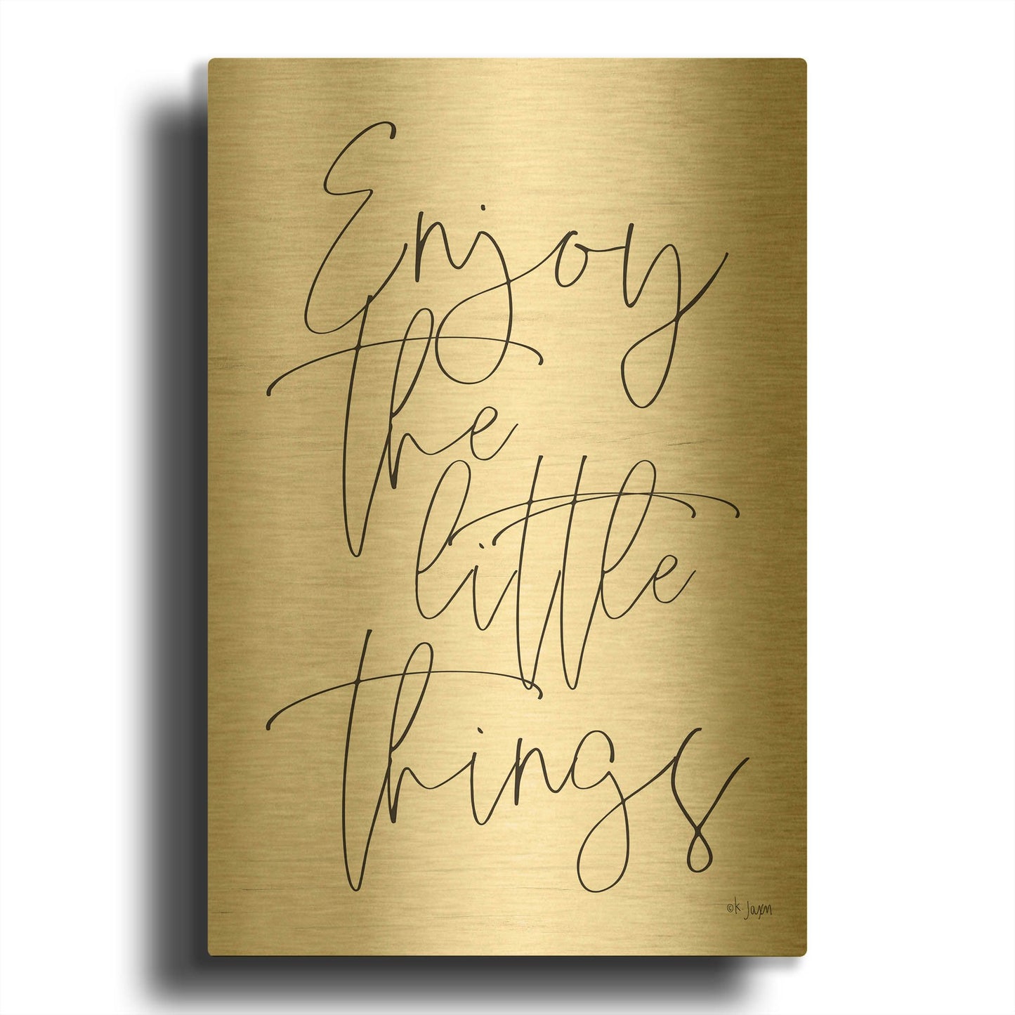 'Enjoy the Little Things' By Jaxn Blvd Gold Metal Wall Art