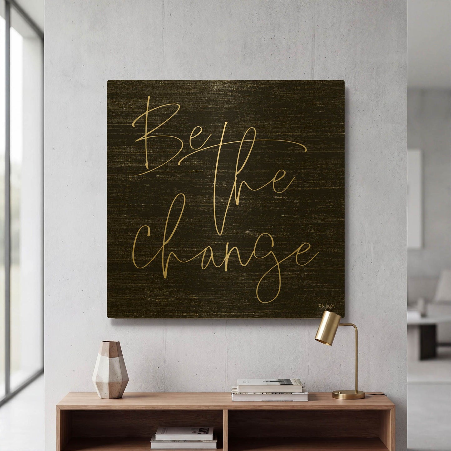 'Be the Change II' By Jaxn Blvd Gold Metal Wall Art