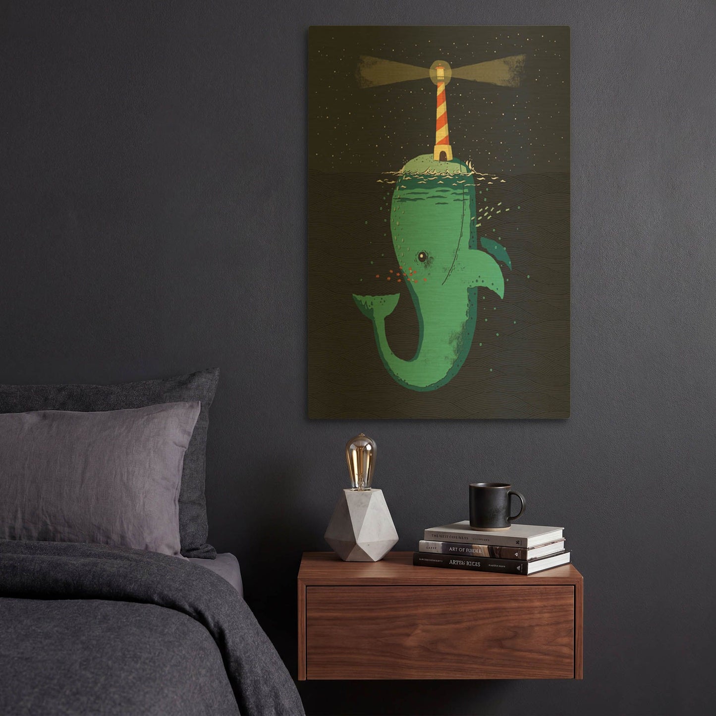 'King of The Narwhals' By Michael Buxton Gold Metal Wall Art
