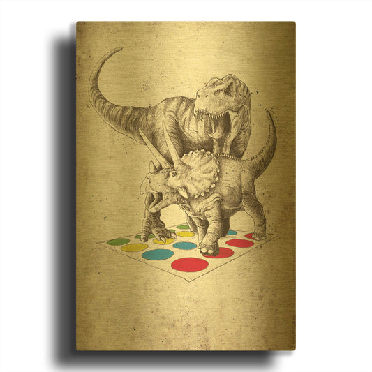 'The Ultimate Battle' By Michael Buxton Gold Metal Wall Art