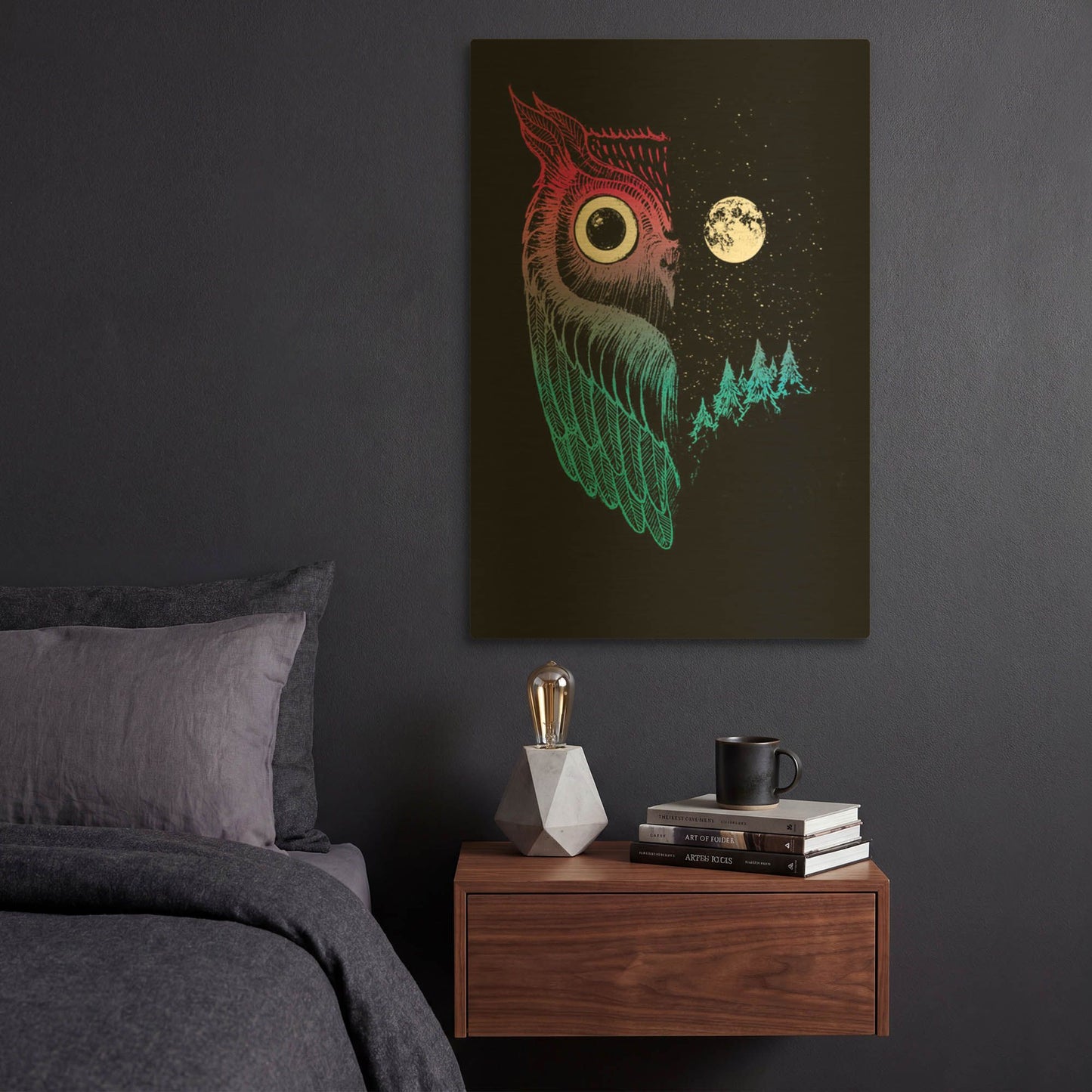 'Night Owl' By Michael Buxton Gold Metal Wall Art