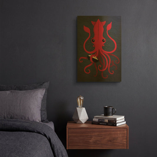 'Kraken Attaken' By Michael Buxton Gold Metal Wall Art