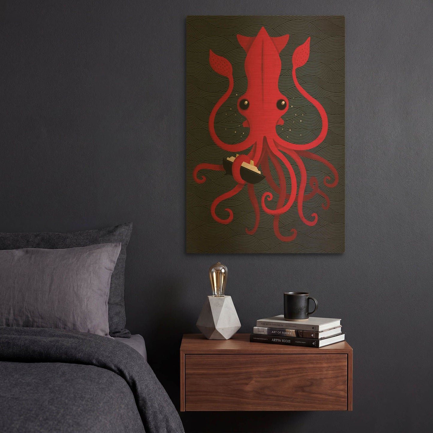 'Kraken Attaken' By Michael Buxton Gold Metal Wall Art