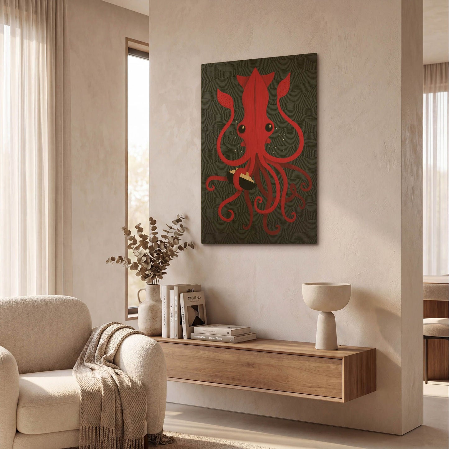 'Kraken Attaken' By Michael Buxton Gold Metal Wall Art