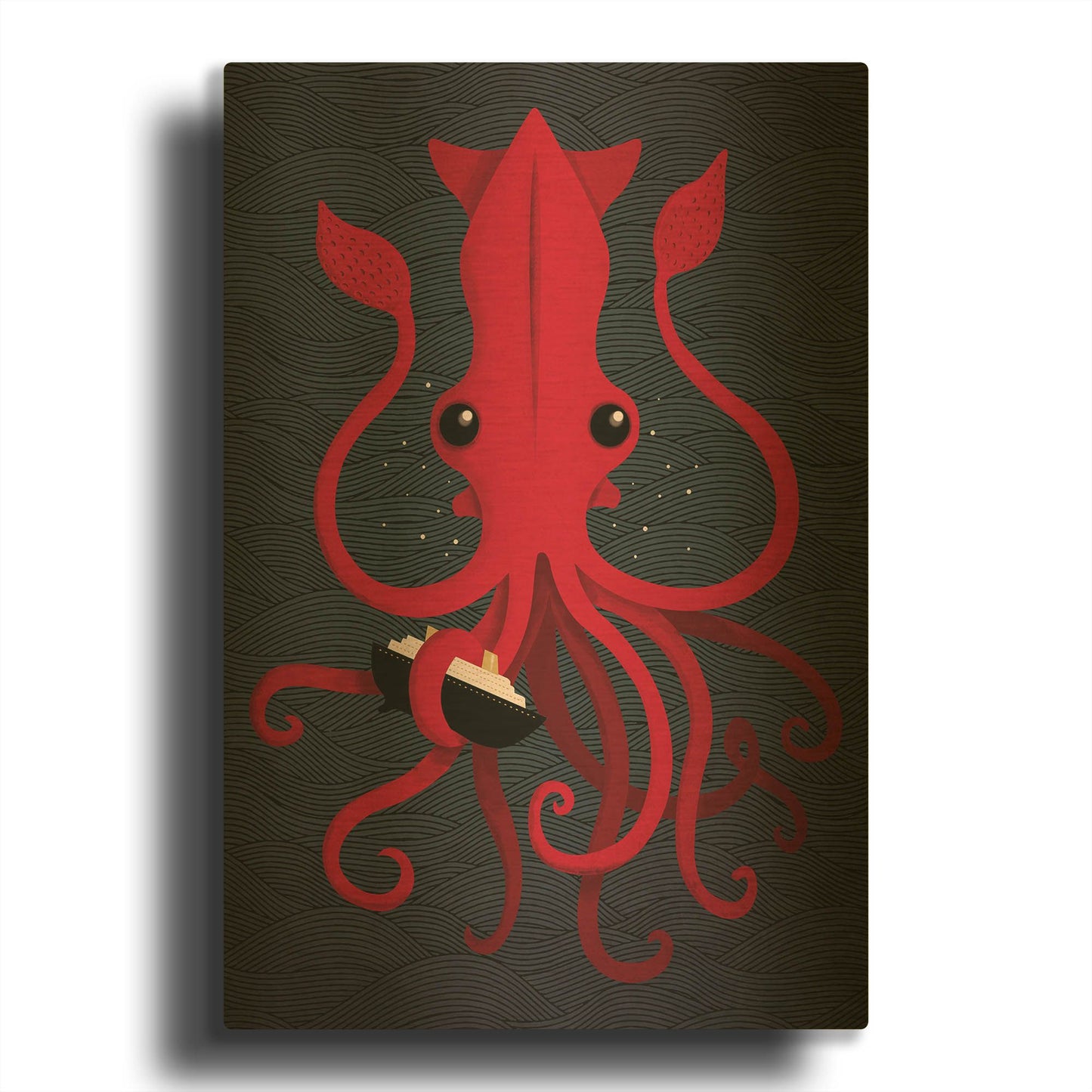 'Kraken Attaken' By Michael Buxton Gold Metal Wall Art