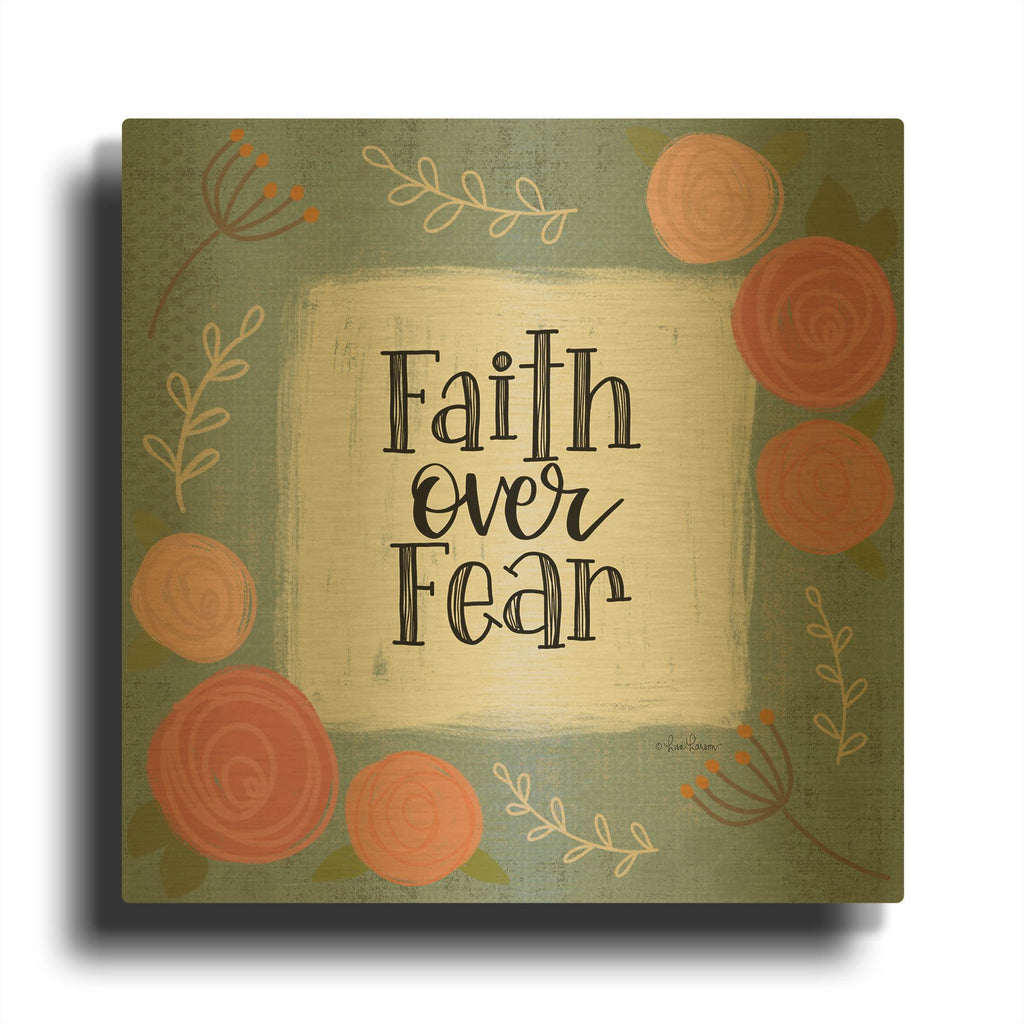 'Faith Over Fear' By Lisa Larson Gold Metal Wall Art
