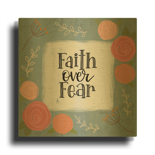 'Faith Over Fear' By Lisa Larson Gold Metal Wall Art