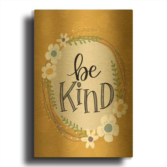 'Be Kind' By Lisa Larson Gold Metal Wall Art