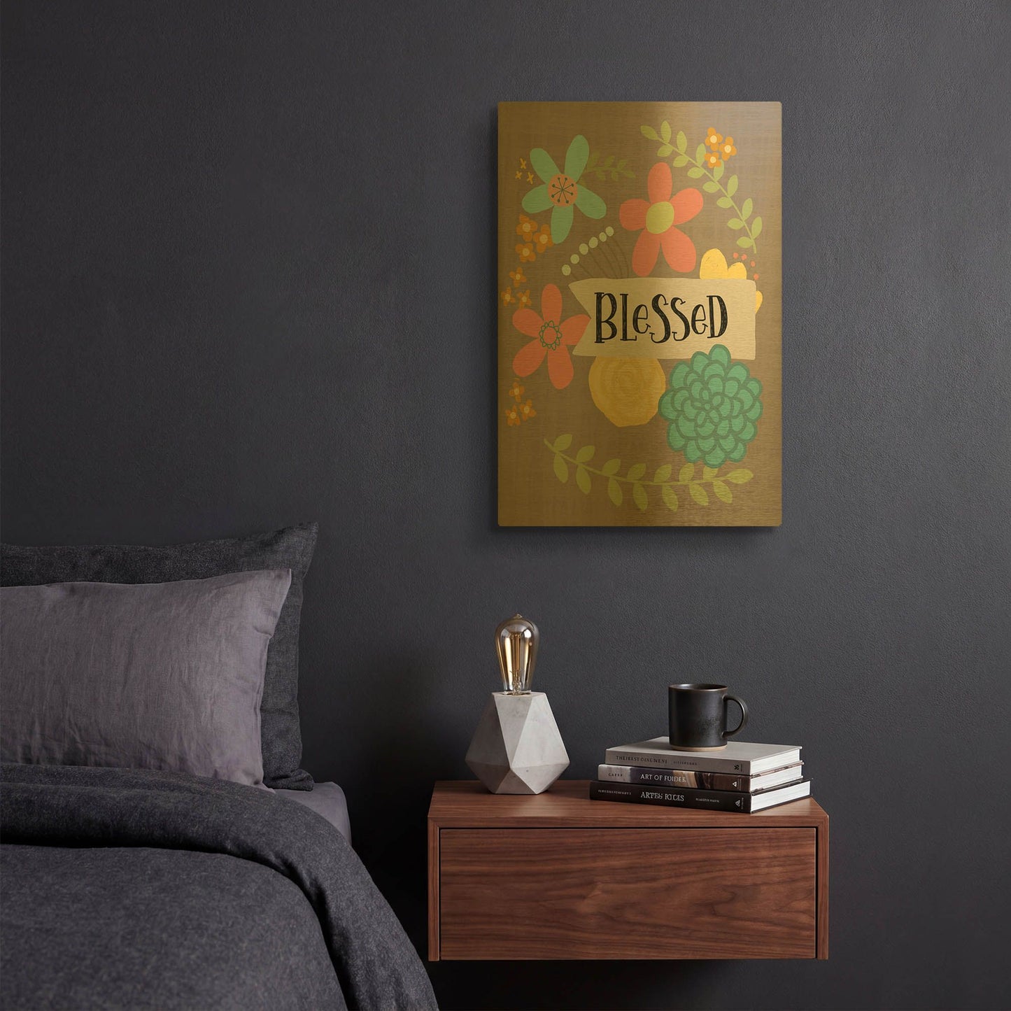 'Blessed' By Lisa Larson Gold Metal Wall Art