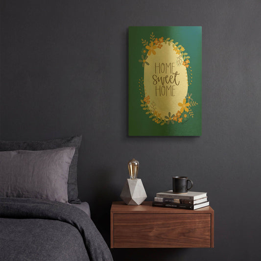 'Home Sweet Home' By Lisa Larson Gold Metal Wall Art