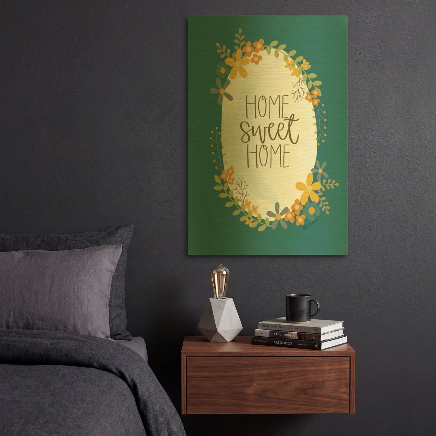 'Home Sweet Home' By Lisa Larson Gold Metal Wall Art
