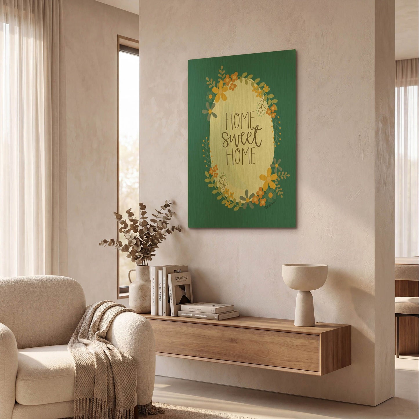 'Home Sweet Home' By Lisa Larson Gold Metal Wall Art