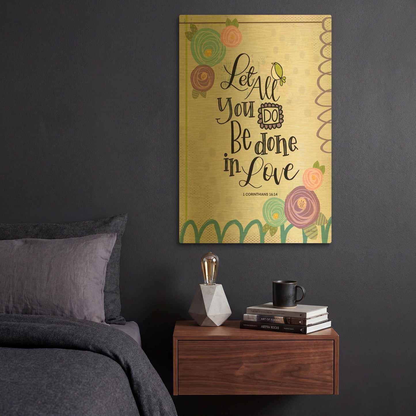 'Done in Love' By Lisa Larson Gold Metal Wall Art