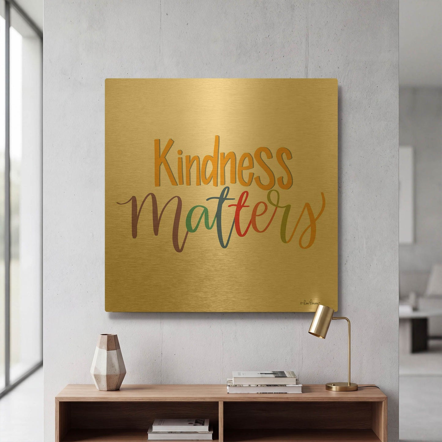 'Kindness Matters' By Lisa Larson Gold Metal Wall Art