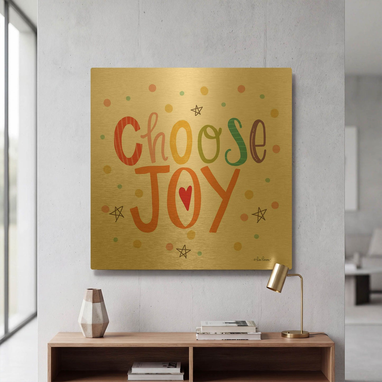 'Choose Joy' By Lisa Larson Gold Metal Wall Art