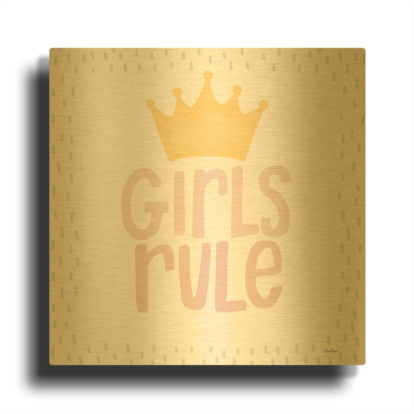 'Girls Rule' By Lisa Larson Gold Metal Wall Art