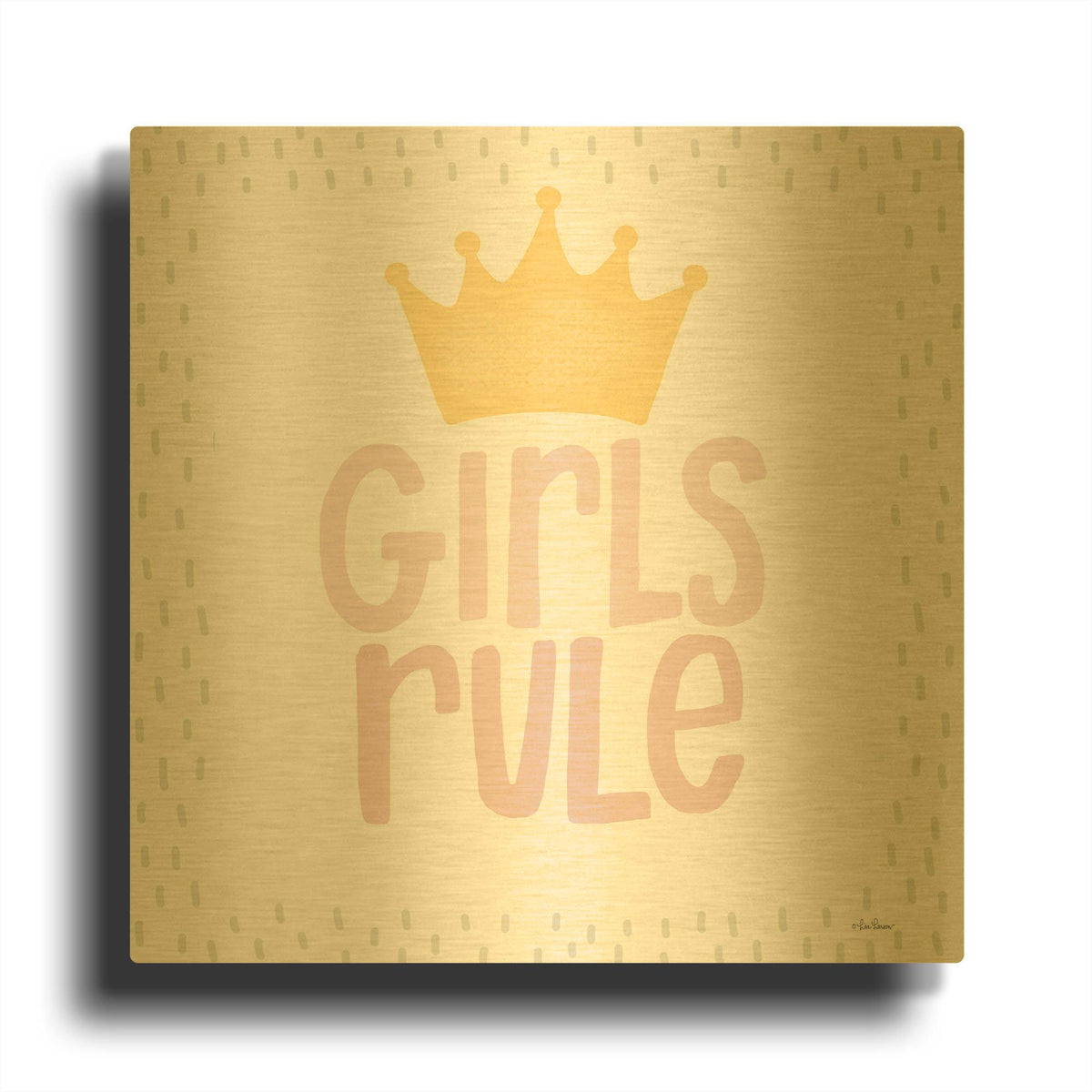 'Girls Rule' By Lisa Larson Gold Metal Wall Art