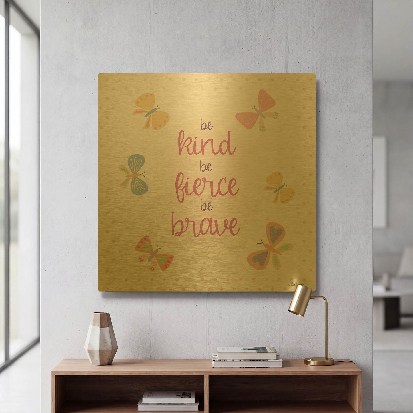 'Be Kind II' By Lisa Larson Gold Metal Wall Art