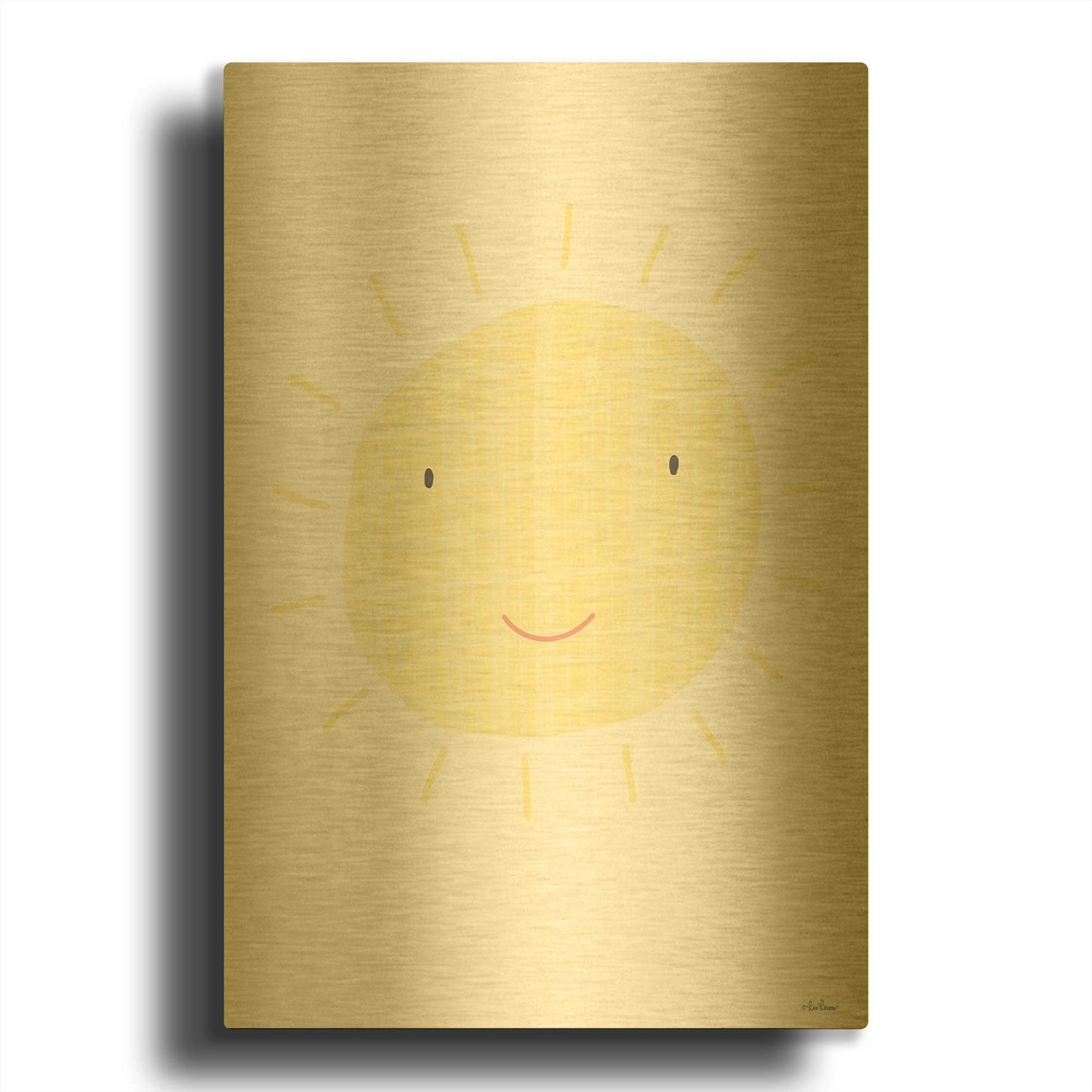 'Happy Sun' By Lisa Larson Gold Metal Wall Art