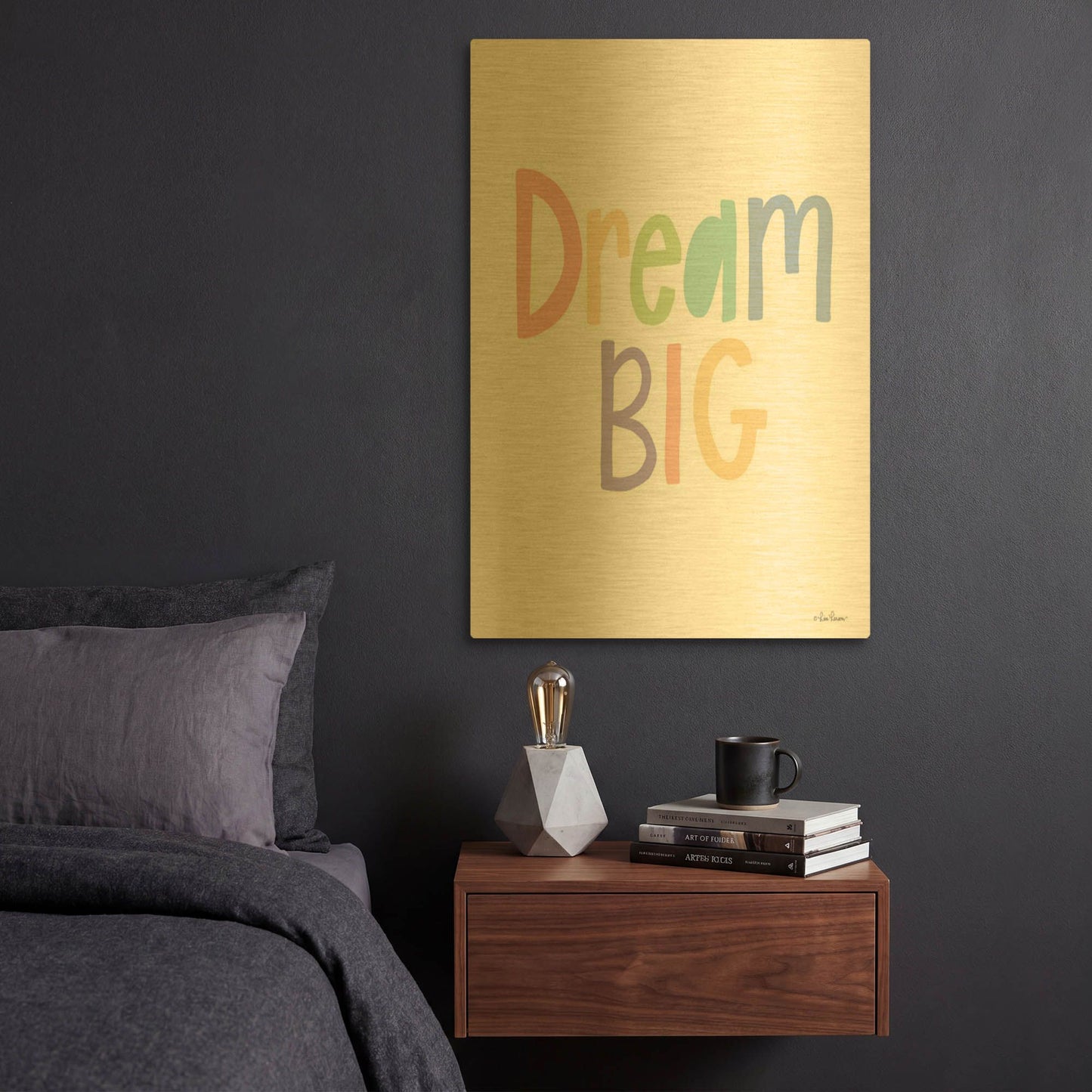 'Dream Big' By Lisa Larson Gold Metal Wall Art