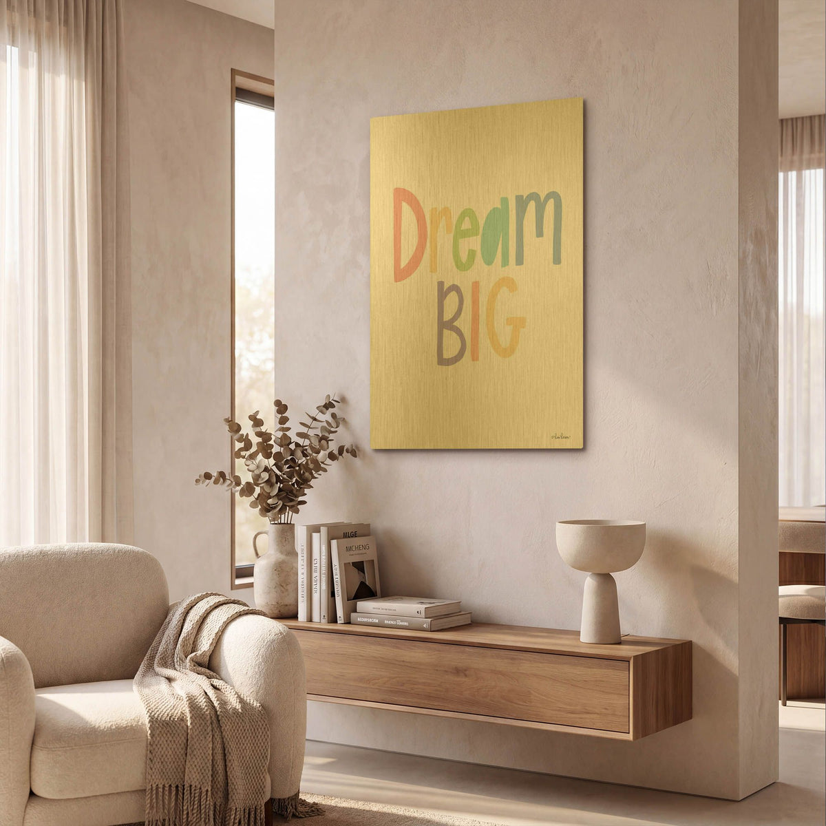 'Dream Big' By Lisa Larson Gold Metal Wall Art