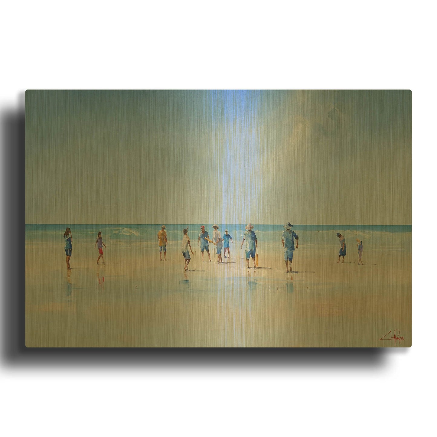 'The Fielders' By Craig Trewin Penny Gold Metal Wall Art