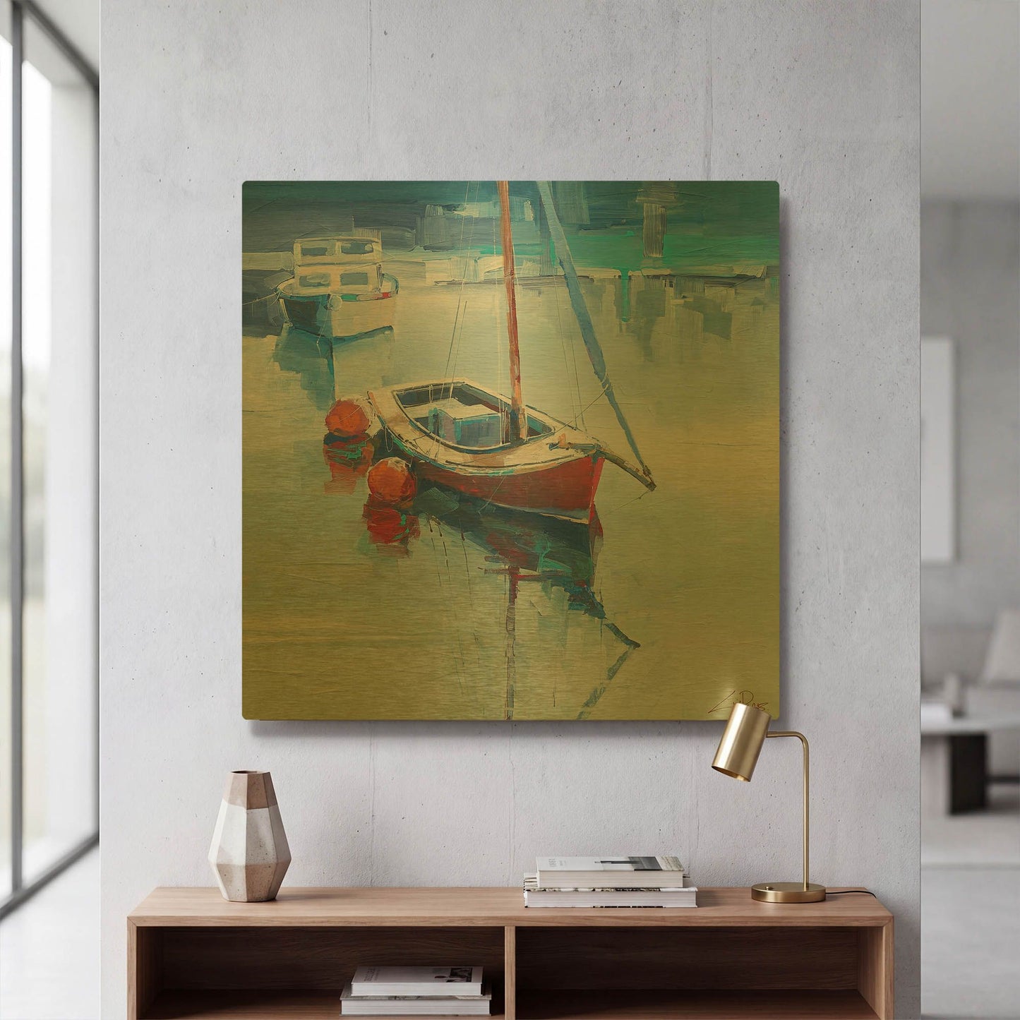 'On the Creek' By Craig Trewin Penny Gold Metal Wall Art