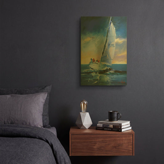 'Night Sail' By Craig Trewin Penny Gold Metal Wall Art