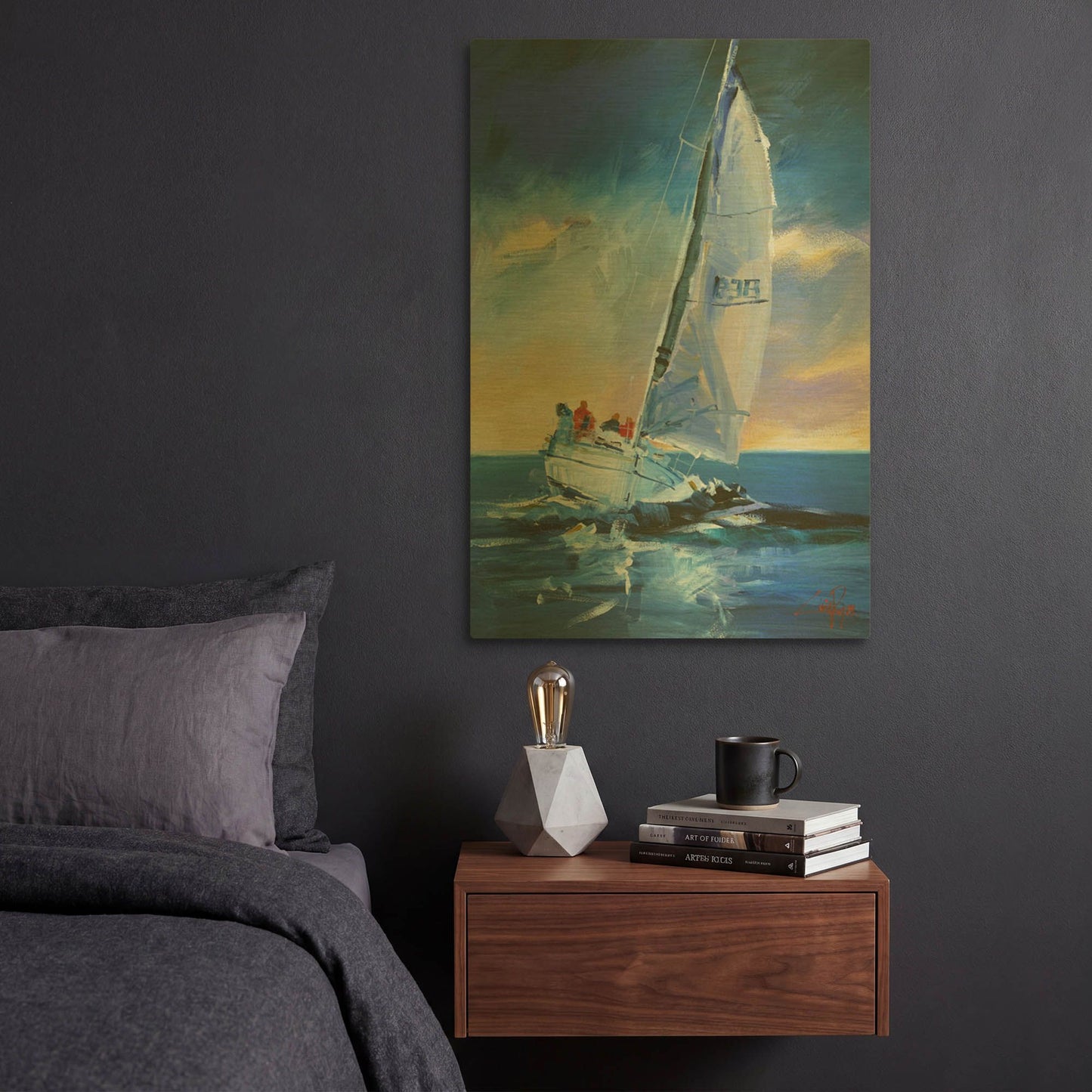 'Night Sail' By Craig Trewin Penny Gold Metal Wall Art