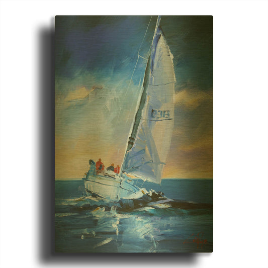 'Night Sail' By Craig Trewin Penny Gold Metal Wall Art
