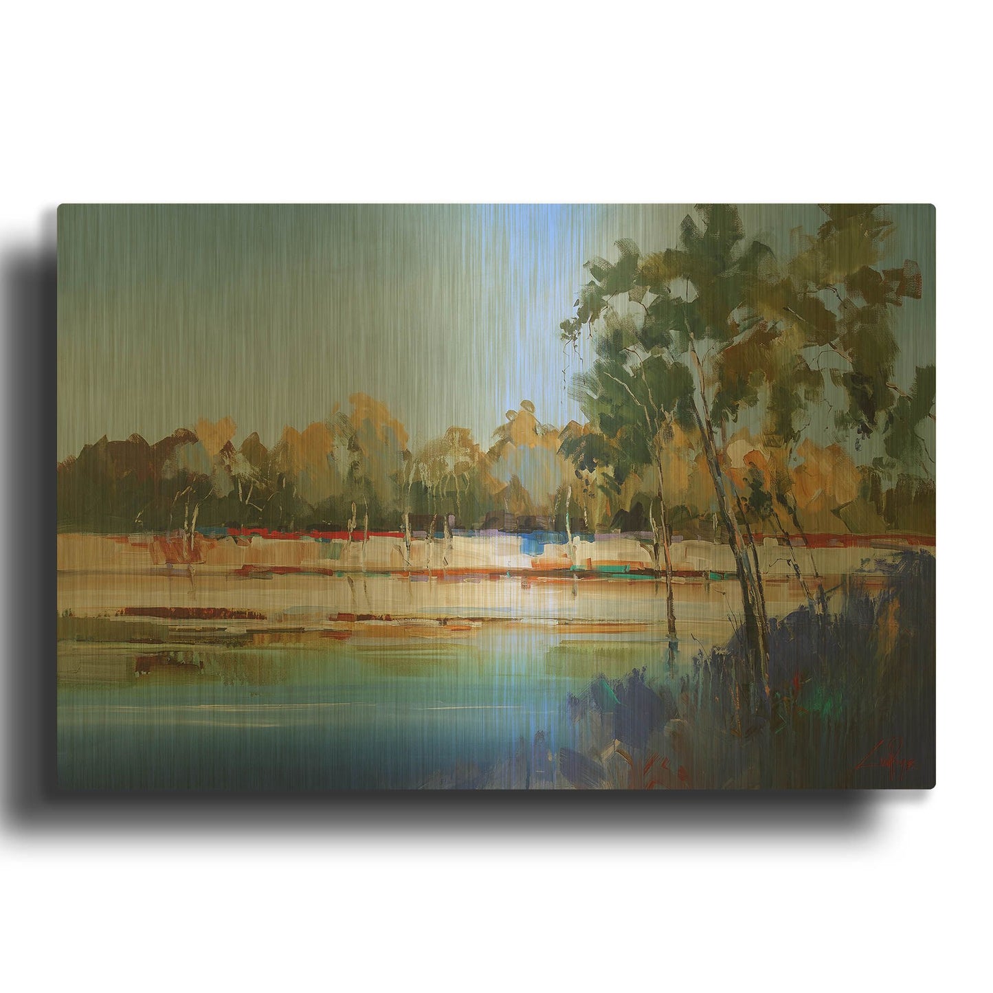 'Late Night, The Murray 2' By Craig Trewin Penny Gold Metal Wall Art