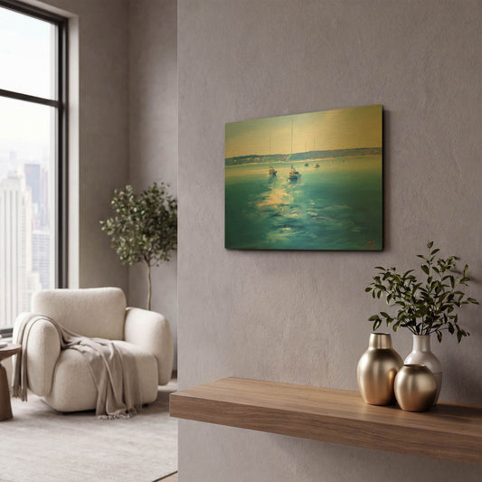 'Mornington Morning' By Craig Trewin Penny Gold Metal Wall Art