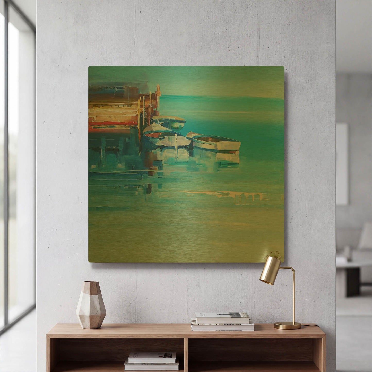'Port Fairy Moorings' By Craig Trewin Penny Gold Metal Wall Art