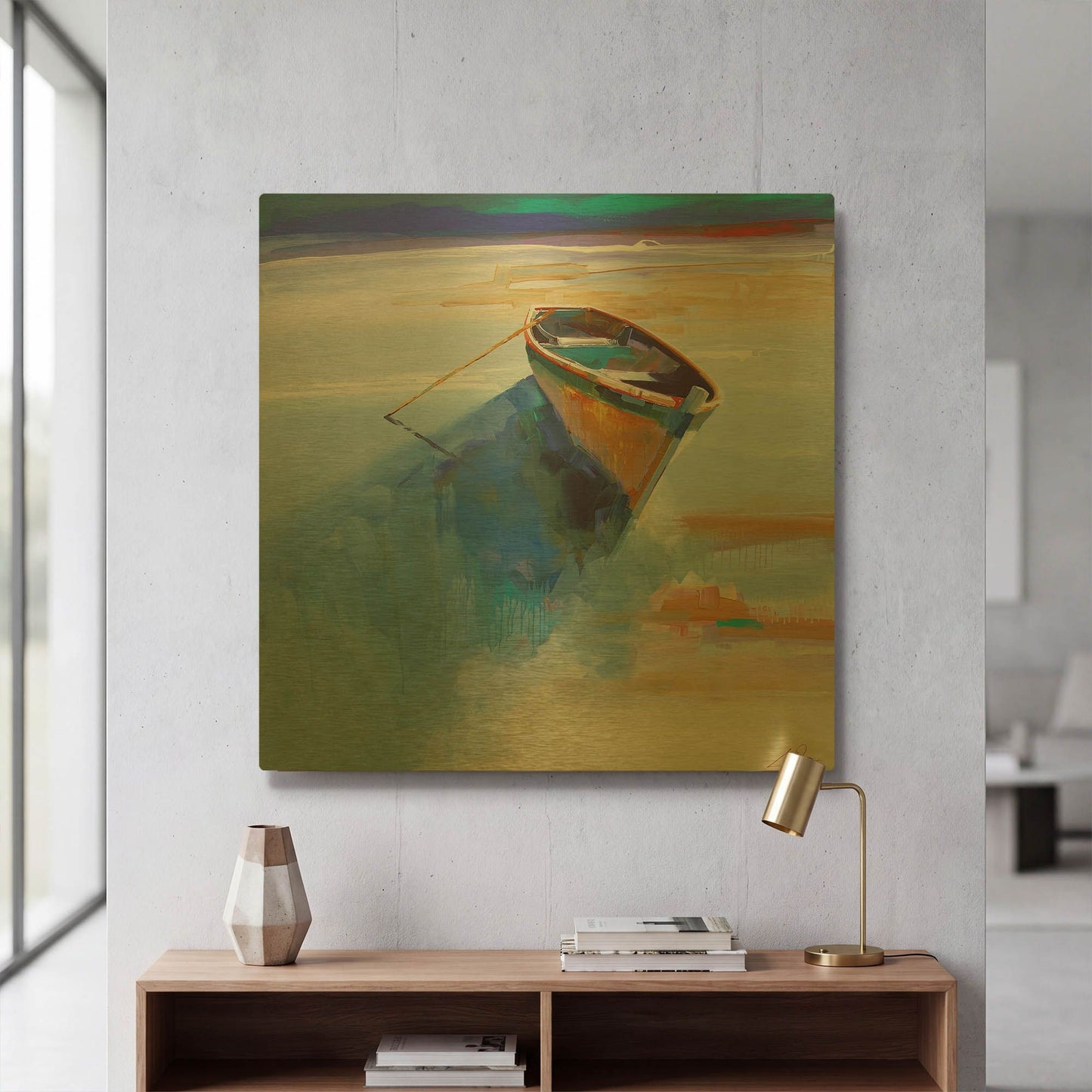 'Low Tide 1' By Craig Trewin Penny Gold Metal Wall Art