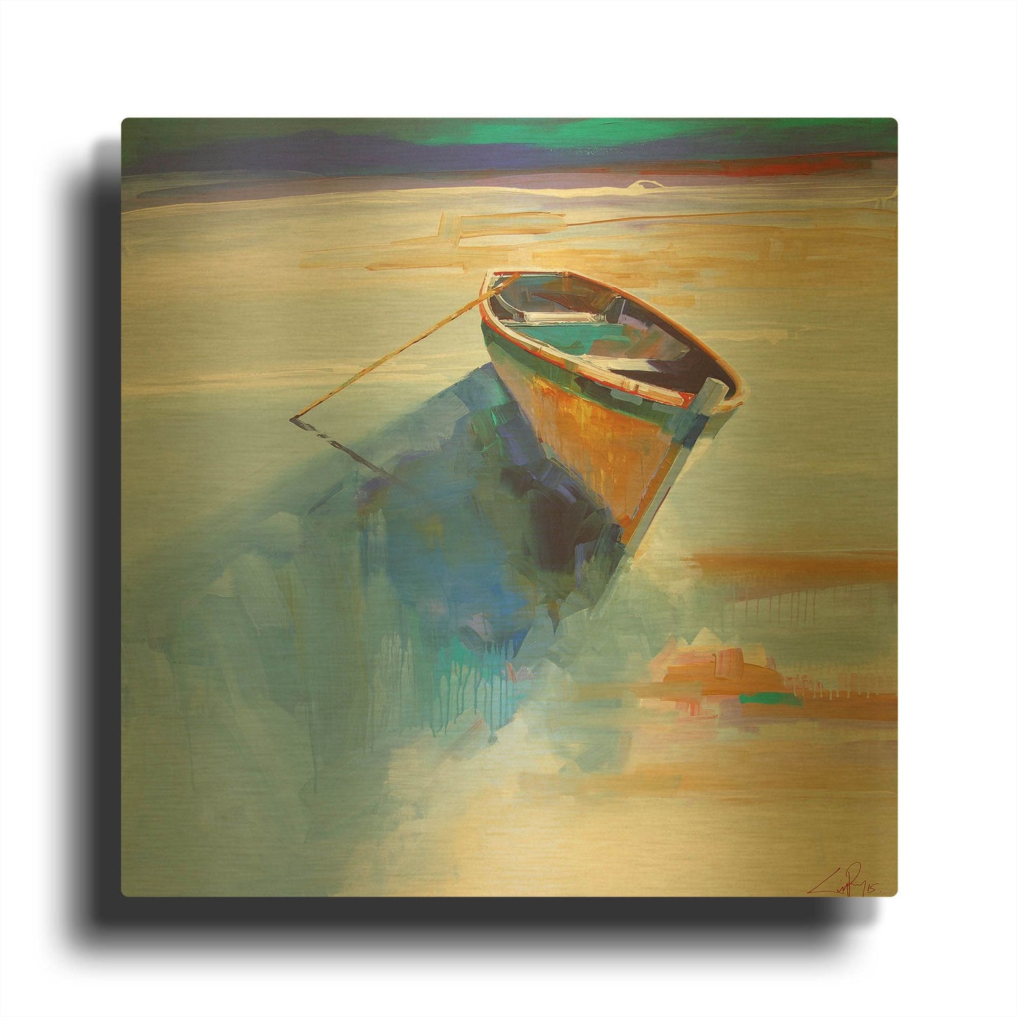 'Low Tide 1' By Craig Trewin Penny Gold Metal Wall Art