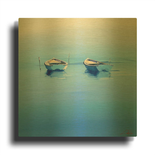'Late Moorings' By Craig Trewin Penny Gold Metal Wall Art
