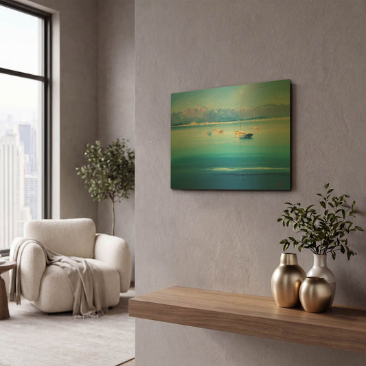 'Gold Decks, Sorrento' By Craig Trewin Penny Gold Metal Wall Art