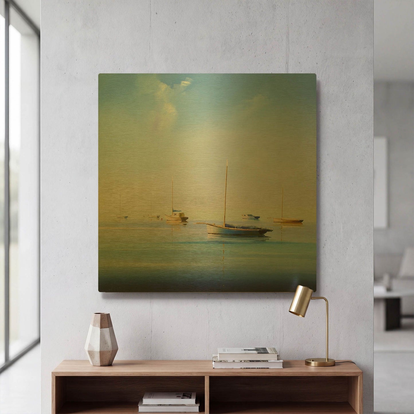 'Blue Couta 2' By Craig Trewin Penny Gold Metal Wall Art