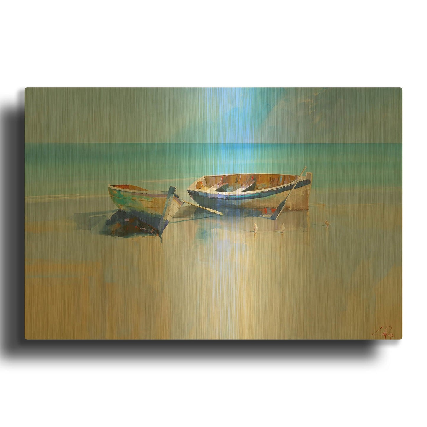 'Afternoon Gulls' By Craig Trewin Penny Gold Metal Wall Art