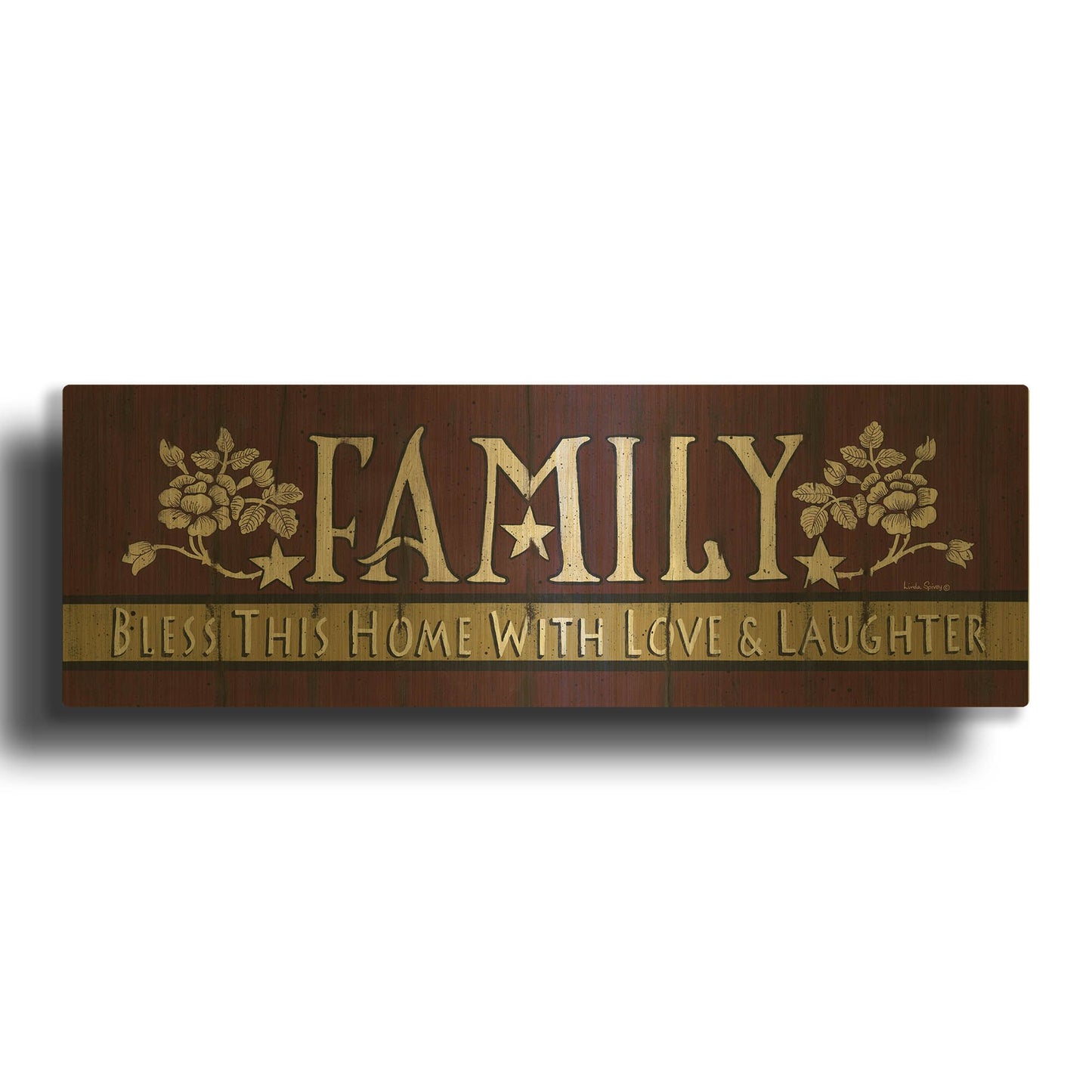 'Family Blessing' By Linda Spivey Gold Metal Wall Art
